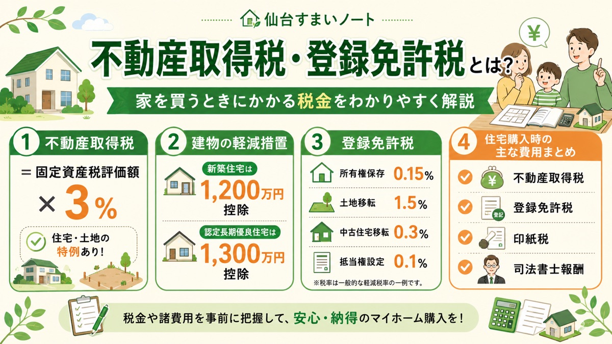 不動産取得税・登録免許税とは？家を買うときにかかる税金を把握しよう