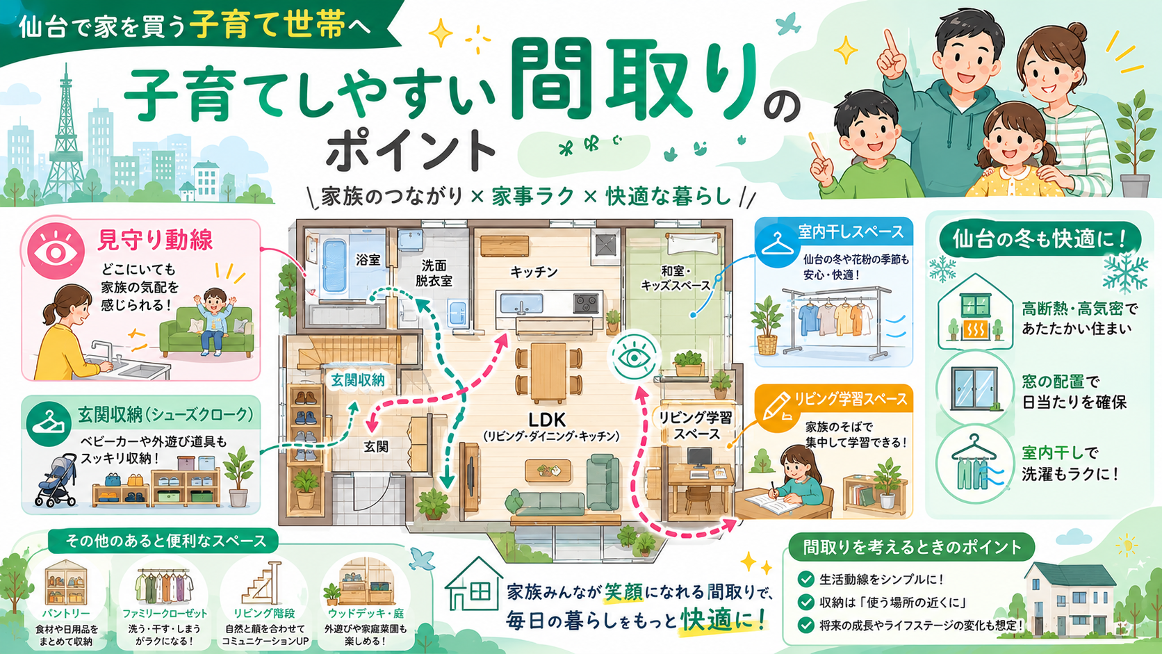 子育てしやすい間取り・家づくりのポイント