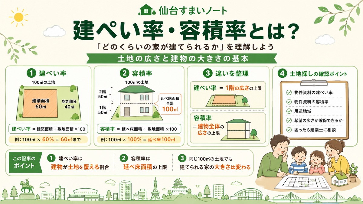 建ぺい率・容積率とは？「どのくらいの家が建てられるか」を理解しよう