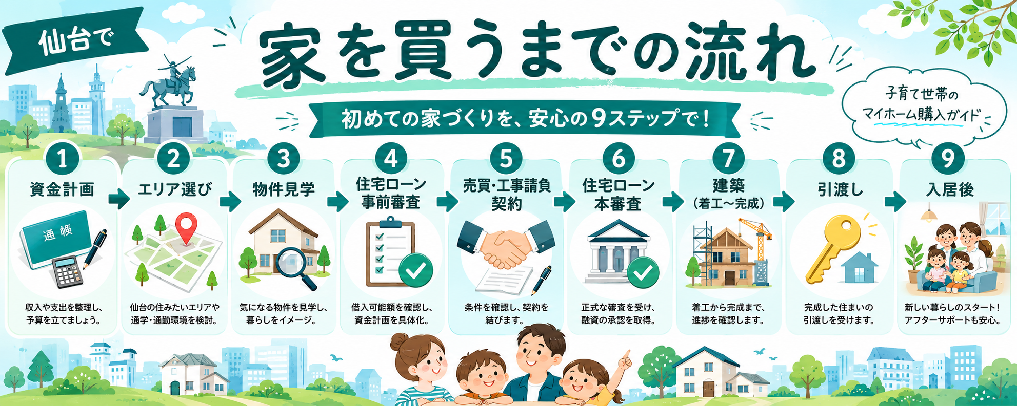 家を買うまでの流れとスケジュール｜資金計画から引渡しまで