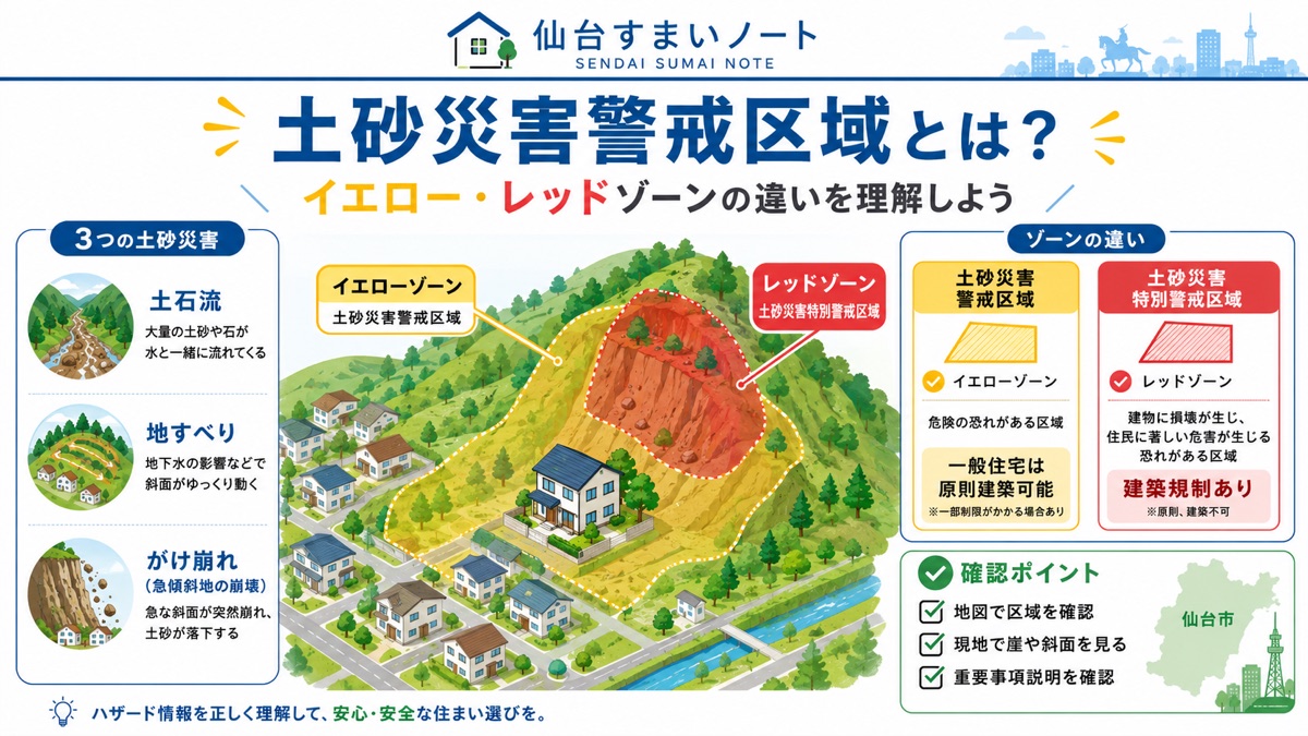 土砂災害警戒区域とは？イエロー・レッドゾーンの違いを理解しよう