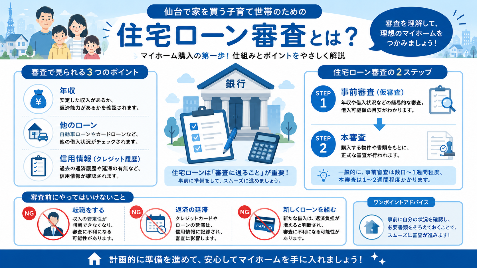 住宅ローン審査の条件と落ちる理由｜通るためのポイント