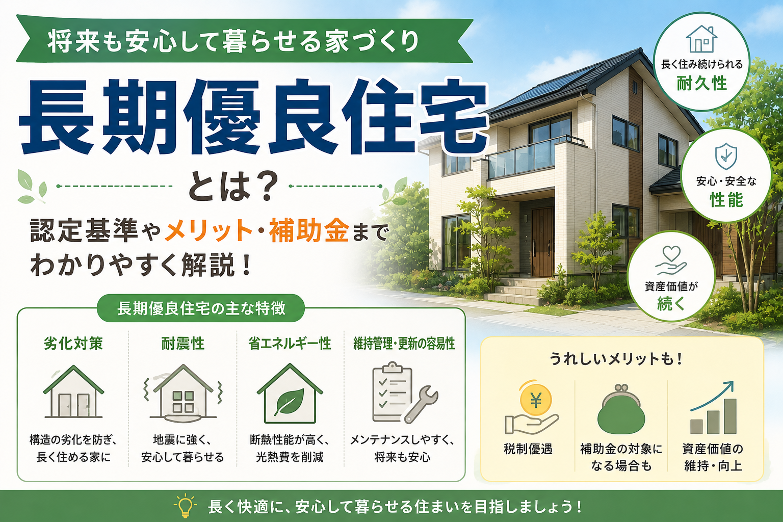 長期優良住宅とは？認定のメリット・税制優遇・仙台市での注意点