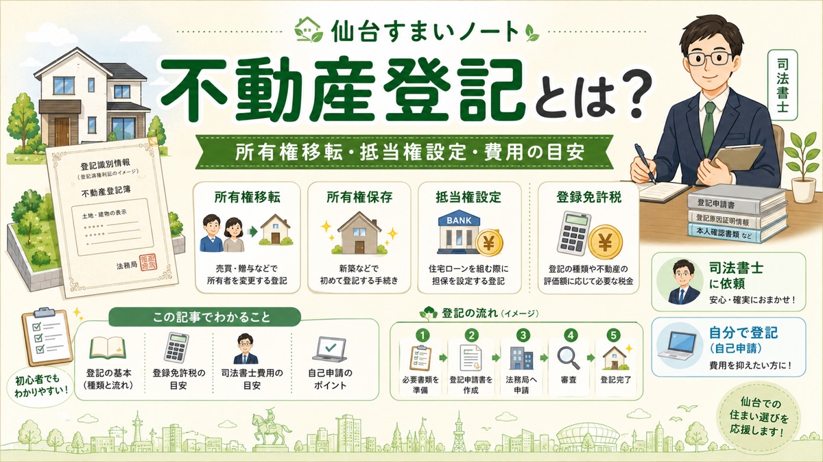 不動産登記とは？所有権移転・抵当権設定・費用の目安を解説